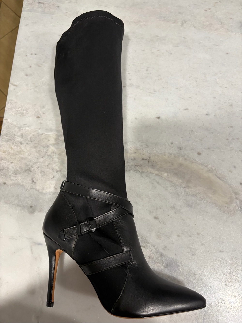 Charles David stretch/leather knee-high boot